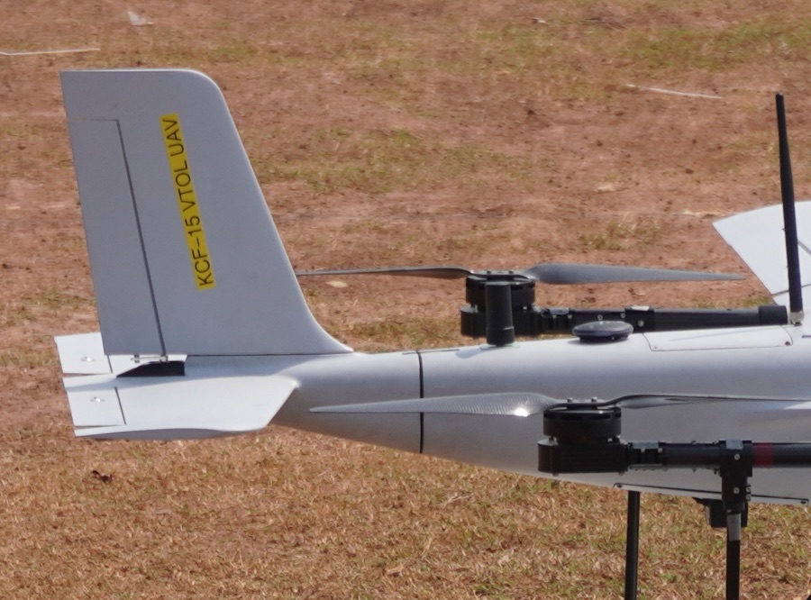 KCF-15 tail with the KCF-15 VTOL UAV label