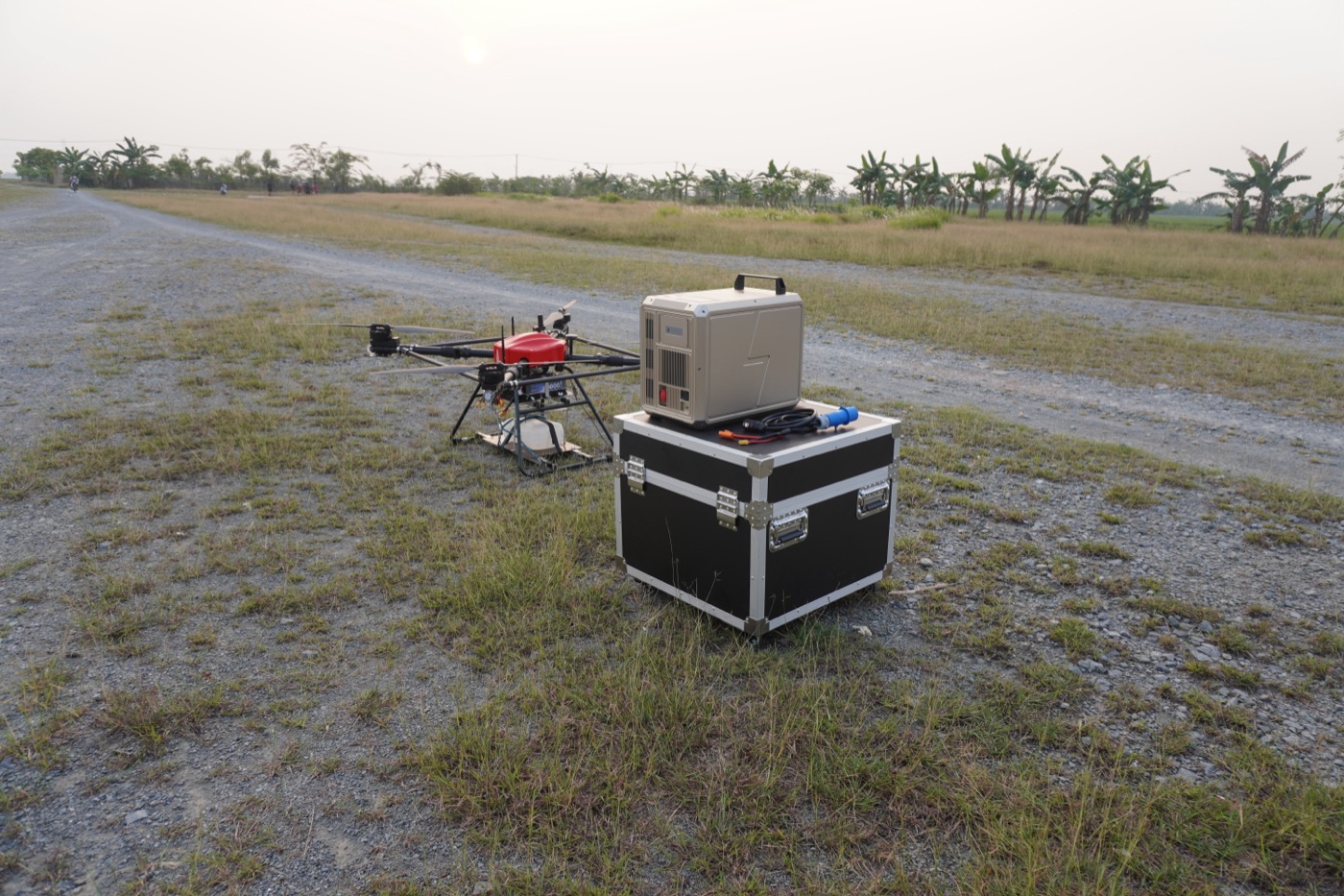 KTD-10 and its tether station set up on an open field